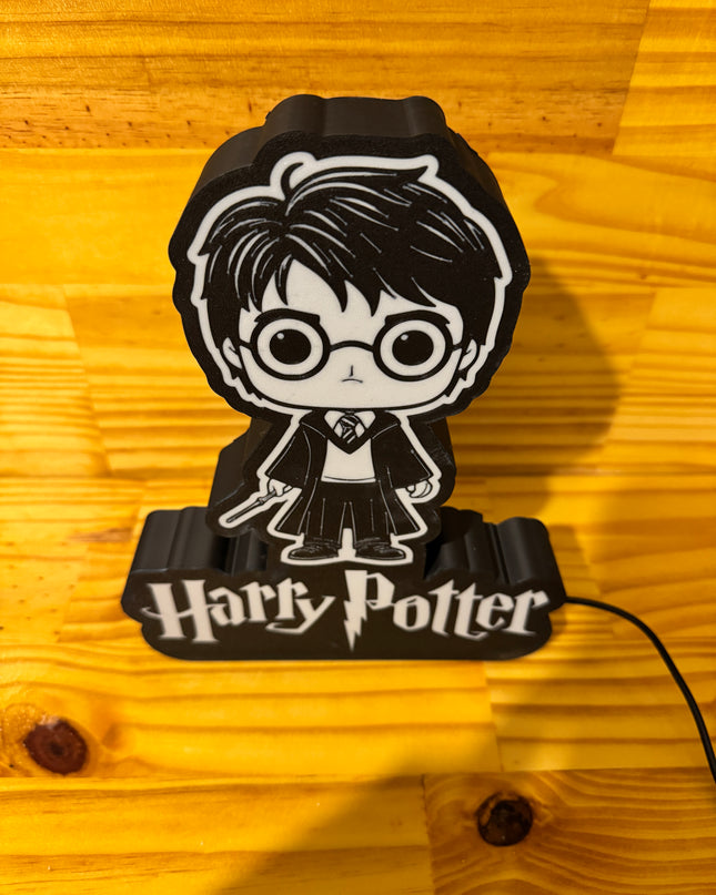 Lampe Harry Potter Style Pop - Lightbox 3D LED | Design Noir & Blanc | USB