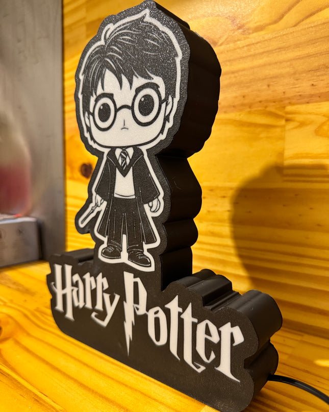 Lampe Harry Potter Style Pop - Lightbox 3D LED | Design Noir & Blanc | USB