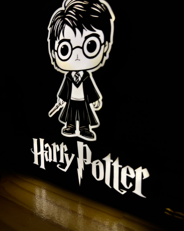 Lampe Harry Potter Style Pop - Lightbox 3D LED | Design Noir & Blanc | USB