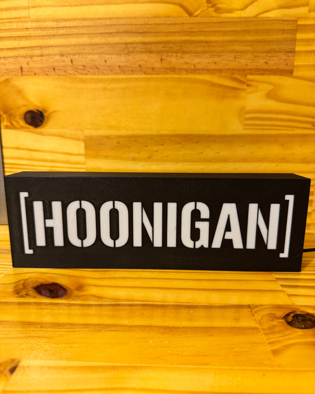 Lampe Hoonigan - Lightbox 3D LED | Design Noir & Blanc | USB
