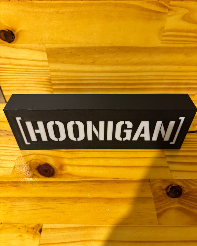 Lampe Hoonigan - Lightbox 3D LED | Design Noir & Blanc | USB