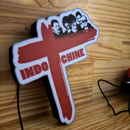 Lampe Indochine - Lightbox 3D LED | Design Noir, Rouge & Blanc | USB