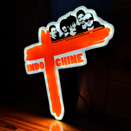 Lampe Indochine - Lightbox 3D LED | Design Noir, Rouge & Blanc | USB
