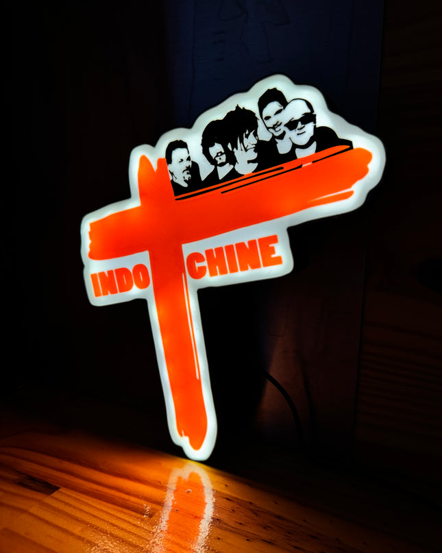 Lampe Indochine - Lightbox 3D LED | Design Noir, Rouge & Blanc | USB