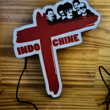 Lampe Indochine - Lightbox 3D LED | Design Noir, Rouge & Blanc | USB