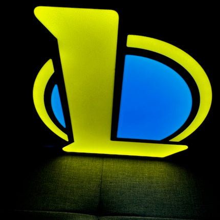 Lampe League of Legends - Lightbox 3D LED | Design Noir, Bleu & Jaune | USB