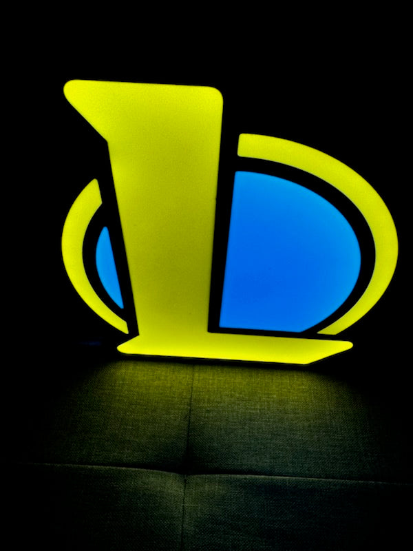 Lampe League of Legends - Lightbox 3D LED | Design Noir, Bleu & Jaune | USB