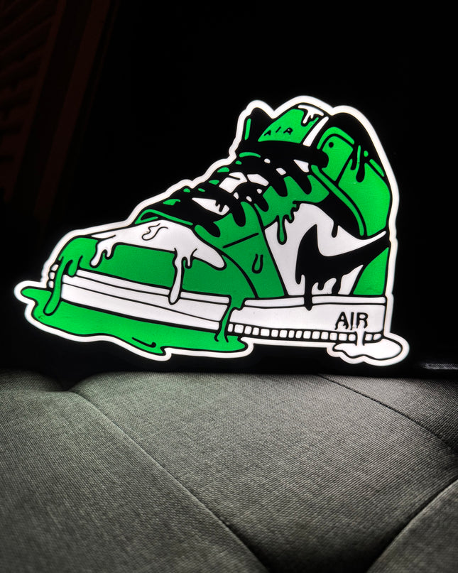 Lampe Air Jordan - Lightbox 3D LED | Design Noir, Blanc & Vert | USB