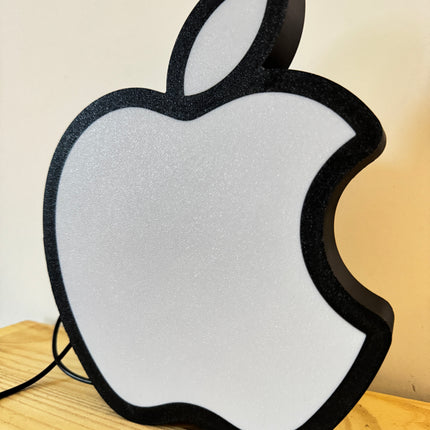 Lampe Apple - Lightbox 3D LED | Design Minimaliste Noir & Blanc | USB