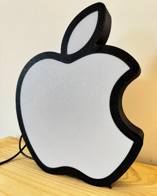 Lampe Apple - Lightbox 3D LED | Design Minimaliste Noir & Blanc | USB