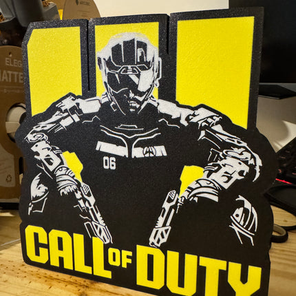 Lampe Call of Duty - Lightbox 3D LED | Design Noir, Jaune & Blanc | USB