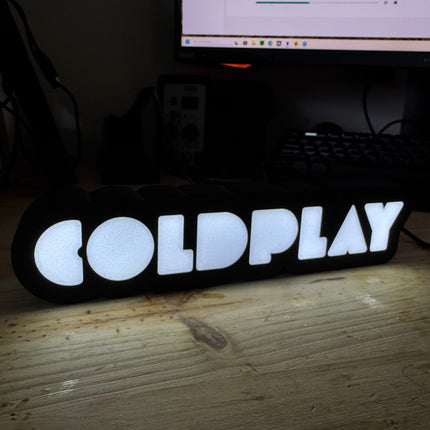 Lampe Coldplay - Lightbox 3D LED | Design Noir & Blanc | USB