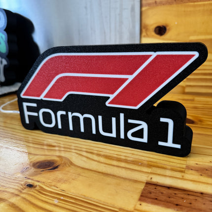 Lampe Formula 1 - Lightbox 3D LED | Design Noir, Blanc & Rouge | USB