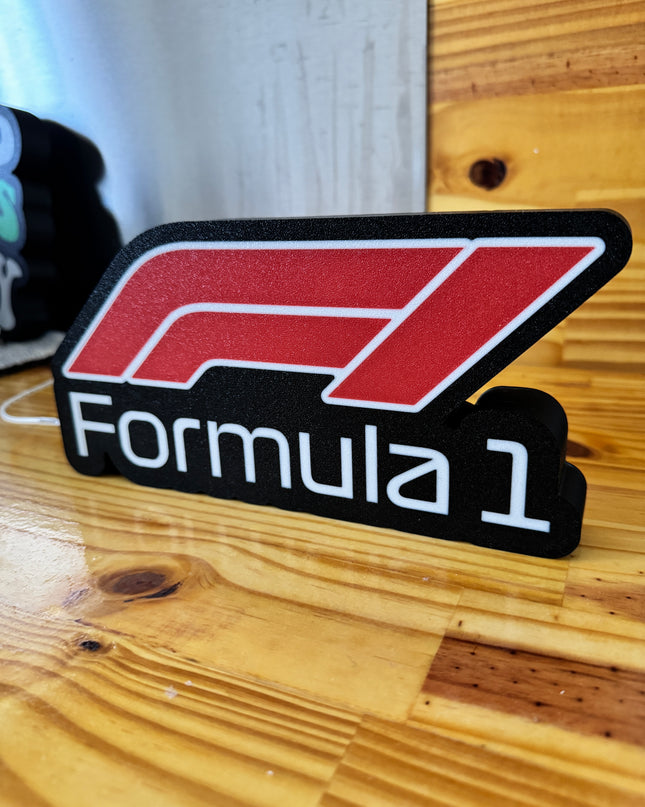Lampe Formula 1 - Lightbox 3D LED | Design Noir, Blanc & Rouge | USB
