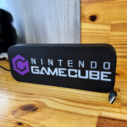 Lampe GameCube - Lightbox 3D LED | Design Noir, Blanc & Violet | USB