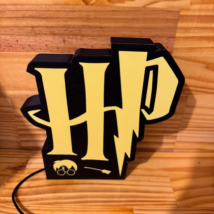Lampe Harry Potter - Lightbox 3D LED | Design Noir & Jaune | USB