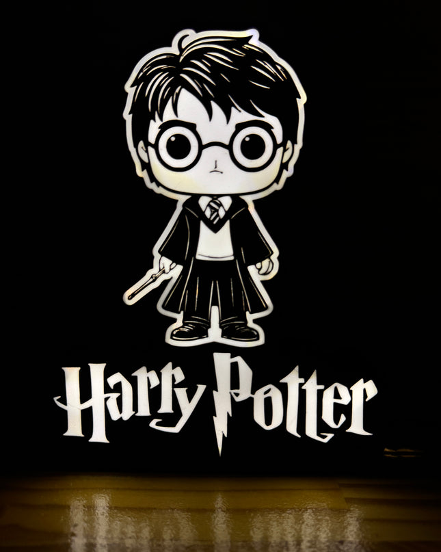 Lampe Harry Potter Style Pop - Lightbox 3D LED | Design Noir & Blanc | USB