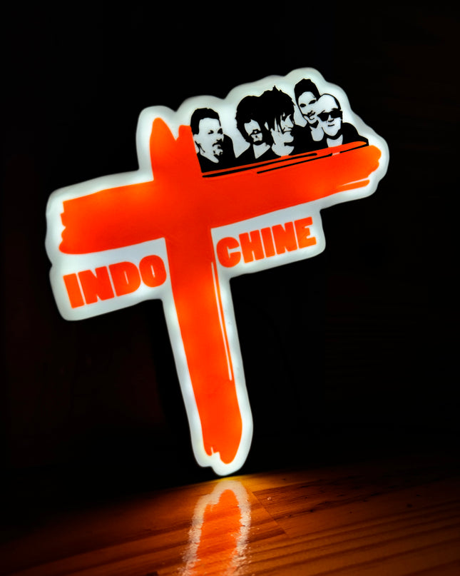 Lampe Indochine - Lightbox 3D LED | Design Noir, Rouge & Blanc | USB