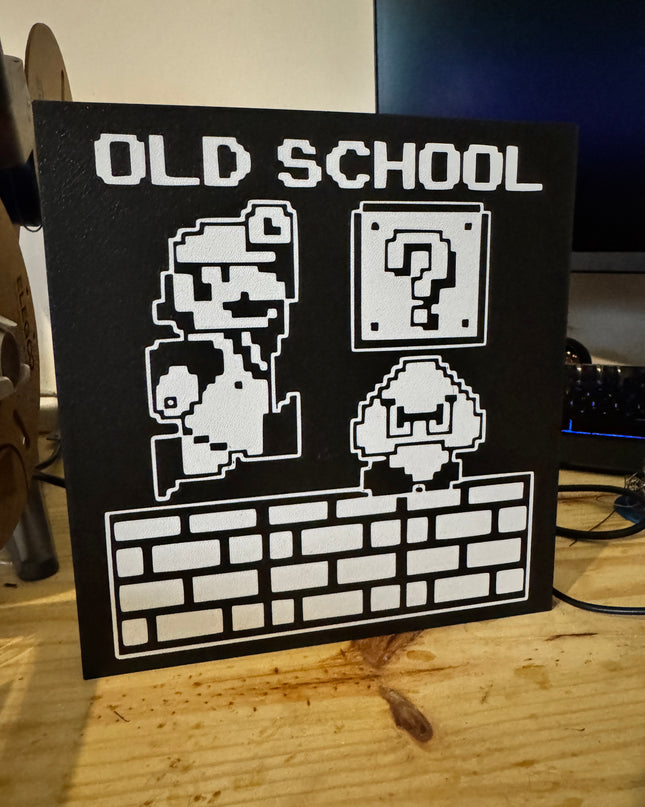 Lampe Mario Old School - Lightbox 3D LED | Design Noir & Blanc | USB