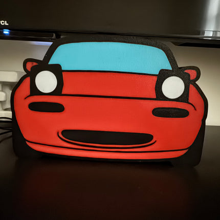 Lampe Mazda - Lightbox 3D LED | Design Noir, Rouge, Blanc & Bleu | USB