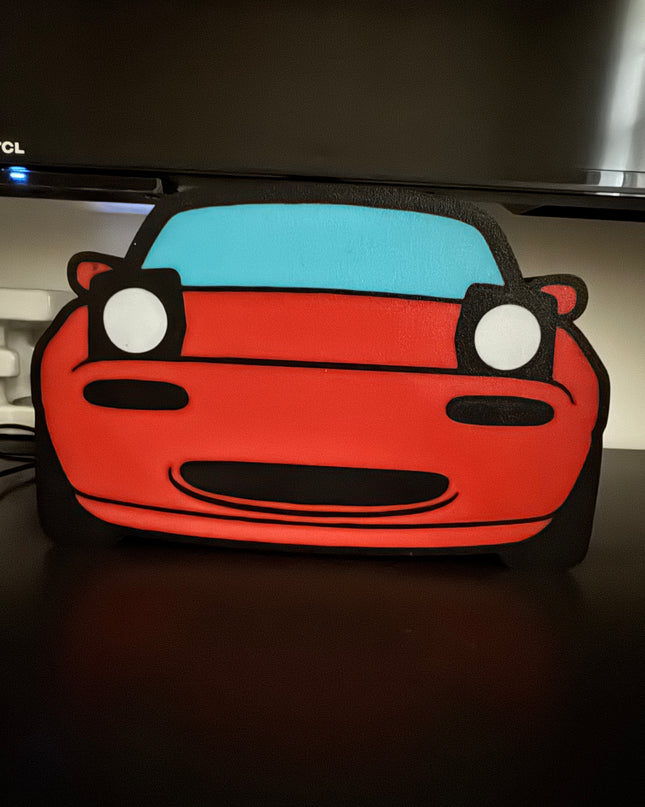 Lampe Mazda - Lightbox 3D LED | Design Noir, Rouge, Blanc & Bleu | USB
