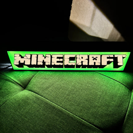 Lampe Minecraft - Lightbox 3D LED | Design Noir, Vert & Gris | USB