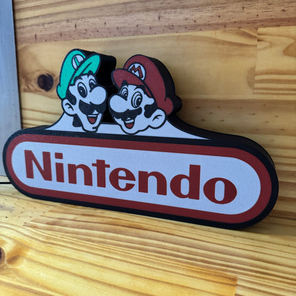 Lampe Mario & Luigi - Nintendo Lightbox 3D LED | Design Noir, Blanc, Rouge & Vert | USB