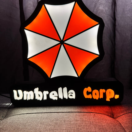 Lampe Resident Evil - Umbrella Corporation Lightbox 3D LED | Design Noir, Blanc & Rouge | USB