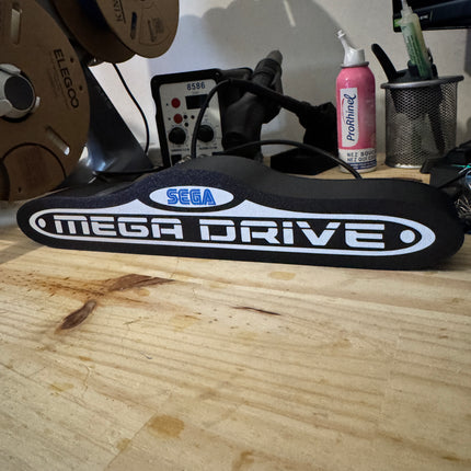 Lampe Mega Drive - Lightbox 3D LED | Design Noir, Blanc & Bleu | USB