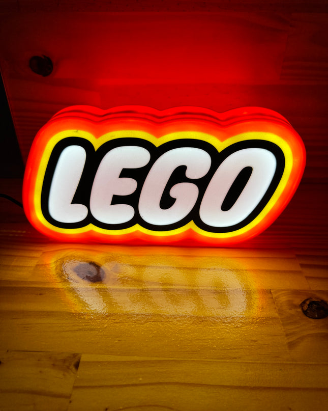Lampe LEGO - Lightbox 3D LED | Design Rouge, Noir, Jaune & Blanc | USB