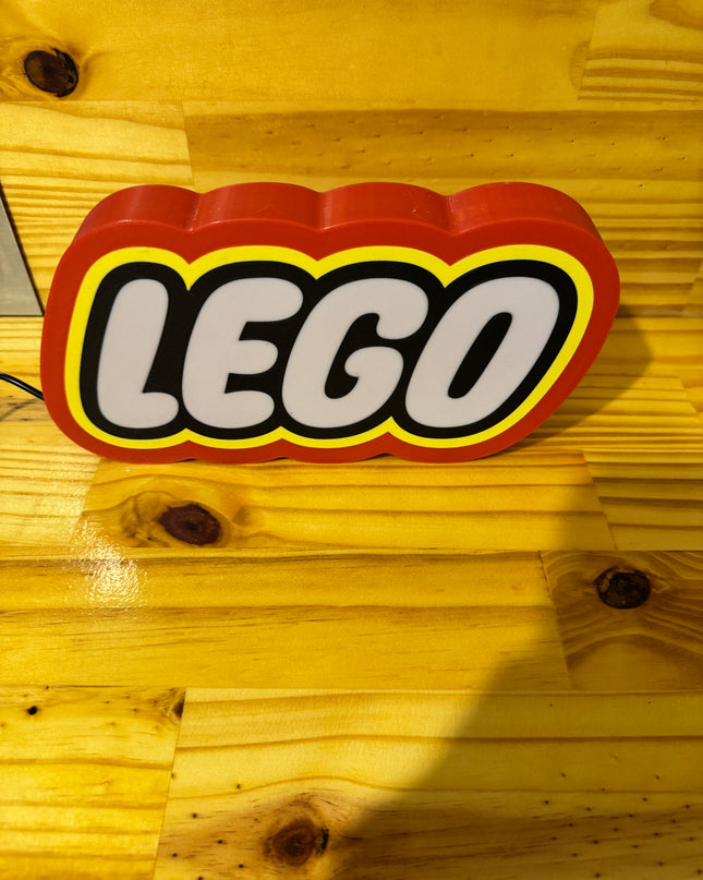 Lampe LEGO - Lightbox 3D LED | Design Rouge, Noir, Jaune & Blanc | USB
