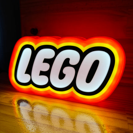 Lampe LEGO - Lightbox 3D LED | Design Rouge, Noir, Jaune & Blanc | USB