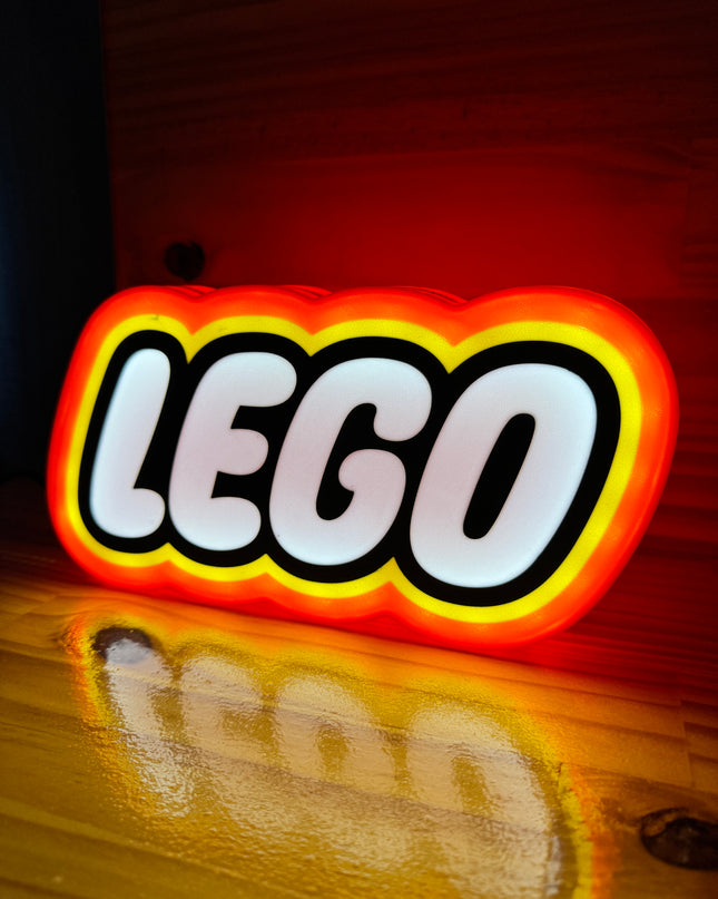 Lampe LEGO - Lightbox 3D LED | Design Rouge, Noir, Jaune & Blanc | USB