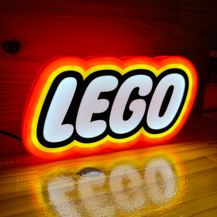 Lampe LEGO - Lightbox 3D LED | Design Rouge, Noir, Jaune & Blanc | USB