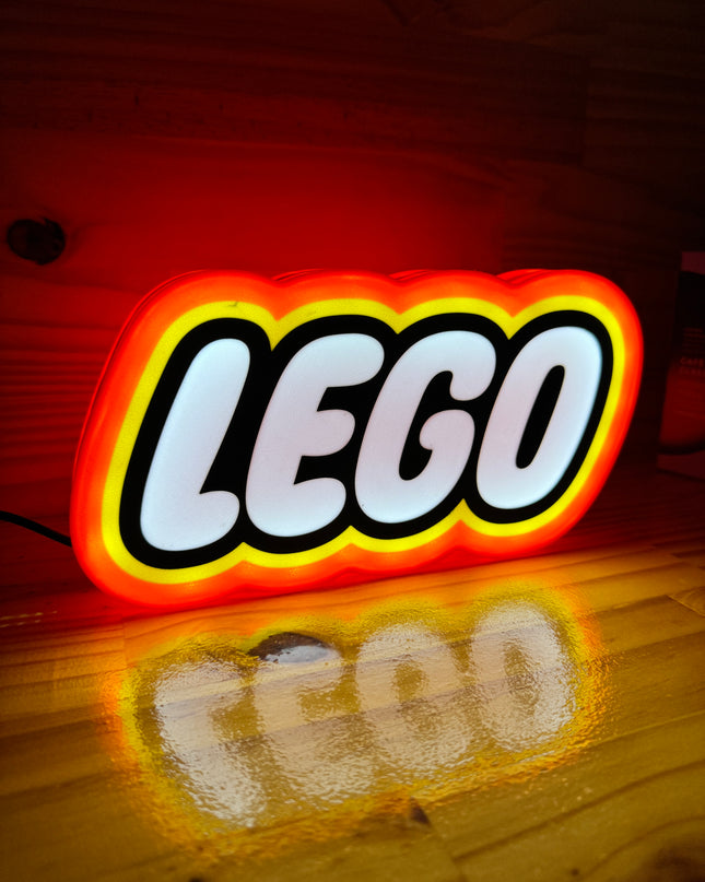 Lampe LEGO - Lightbox 3D LED | Design Rouge, Noir, Jaune & Blanc | USB