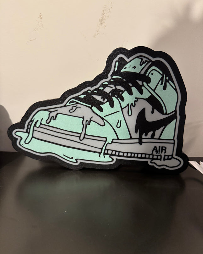 Lampe Air Jordan - Lightbox 3D LED | Design Noir, Blanc & Vert | USB