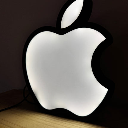 Lampe Apple - Lightbox 3D LED | Design Minimaliste Noir & Blanc | USB