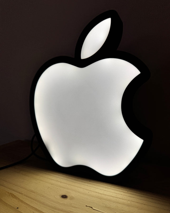 Lampe Apple - Lightbox 3D LED | Design Minimaliste Noir & Blanc | USB