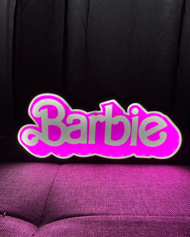 Lampe Barbie - Lightbox 3D LED | Design Noir, Rose & Blanc | USB