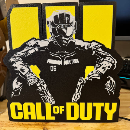 Lampe Call of Duty - Lightbox 3D LED | Design Noir, Jaune & Blanc | USB