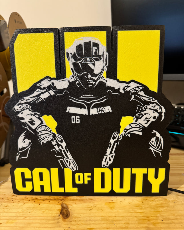 Lampe Call of Duty - Lightbox 3D LED | Design Noir, Jaune & Blanc | USB