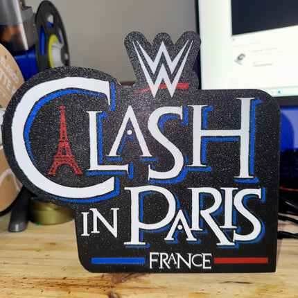 Lampe Clash in Paris - Lightbox 3D LED | Design Noir, Bleu, Blanc & Rouge | USB