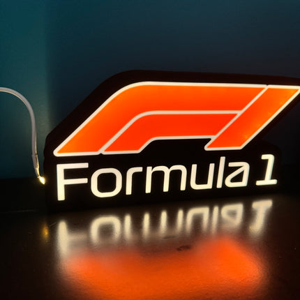 Lampe Formula 1 - Lightbox 3D LED | Design Noir, Blanc & Rouge | USB