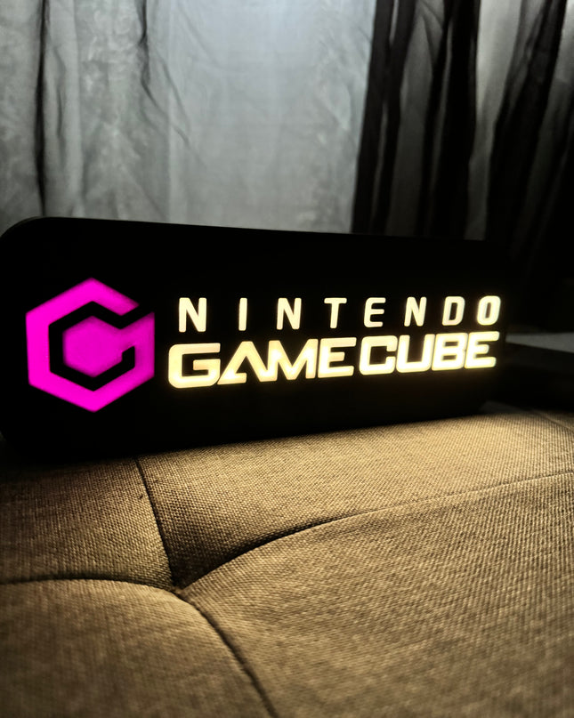 Lampe GameCube - Lightbox 3D LED | Design Noir, Blanc & Violet | USB