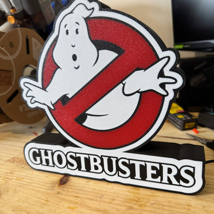 Lampe Ghostbusters - Lightbox 3D LED | Design Noir, Blanc & Rouge | USB