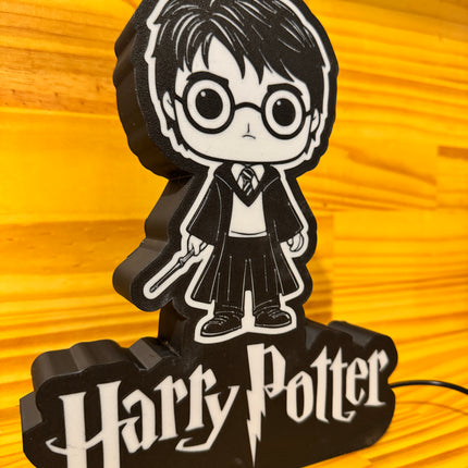 Lampe Harry Potter Style Pop - Lightbox 3D LED | Design Noir & Blanc | USB
