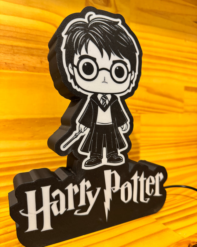 Lampe Harry Potter Style Pop - Lightbox 3D LED | Design Noir & Blanc | USB