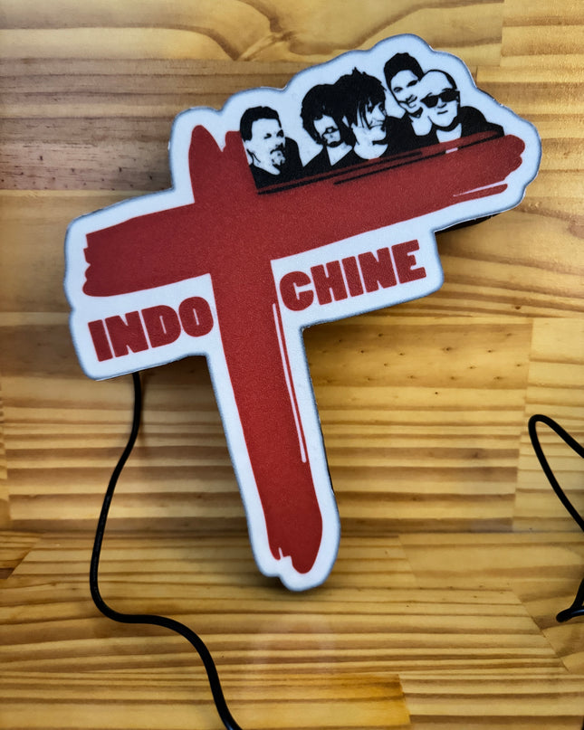Lampe Indochine - Lightbox 3D LED | Design Noir, Rouge & Blanc | USB