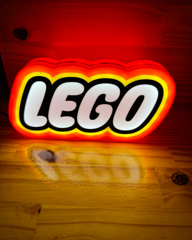 Lampe LEGO - Lightbox 3D LED | Design Rouge, Noir, Jaune & Blanc | USB