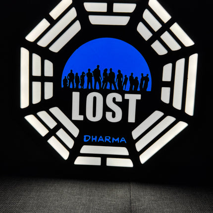 Lampe LOST Les Disparus - Lightbox 3D LED | Design Noir, Blanc & Bleu | USB